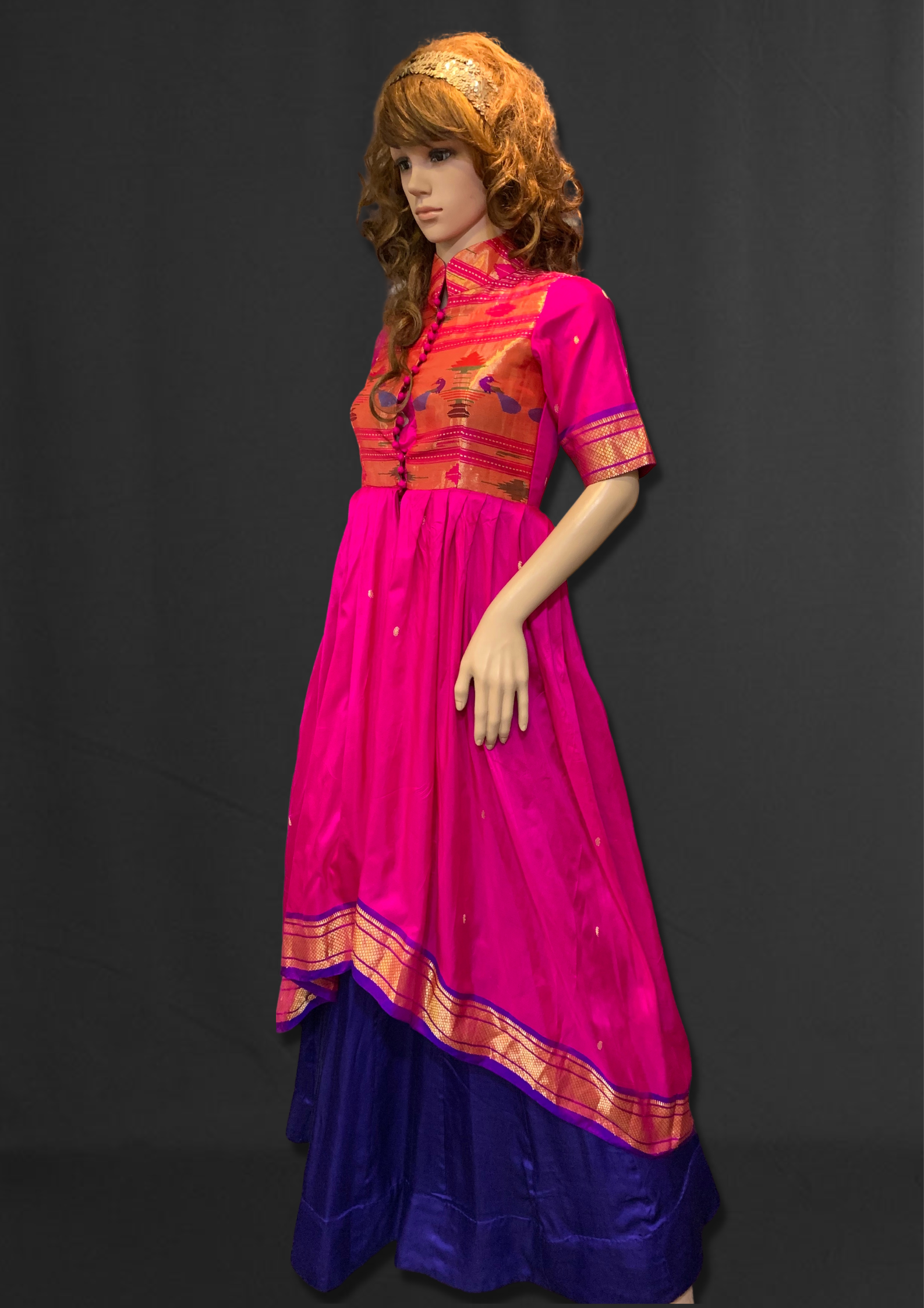 poonam star paithani gown series 1001-1006 Pure Tapeta Silk kurti with  dupatta